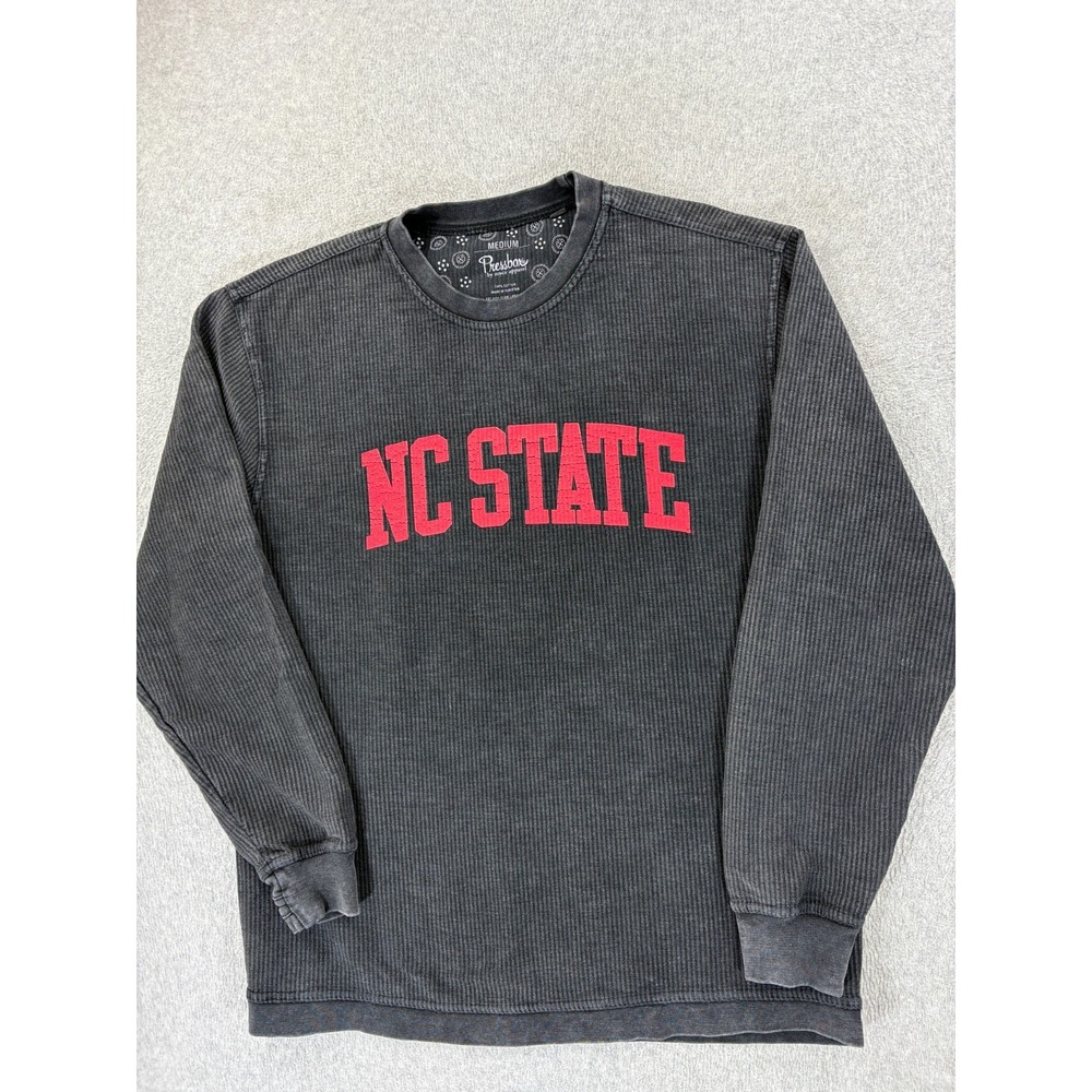 NC State Wolfpack‎ Pressbox Campus Ribbed Crew Pullover (Men's Medium) Dark Gray